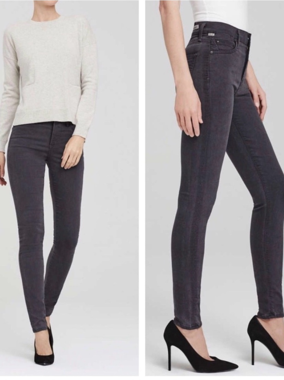 Citizens of Humanity Womens Rocket Petite High Rise Skinny Jeans 31 Gray NWT
